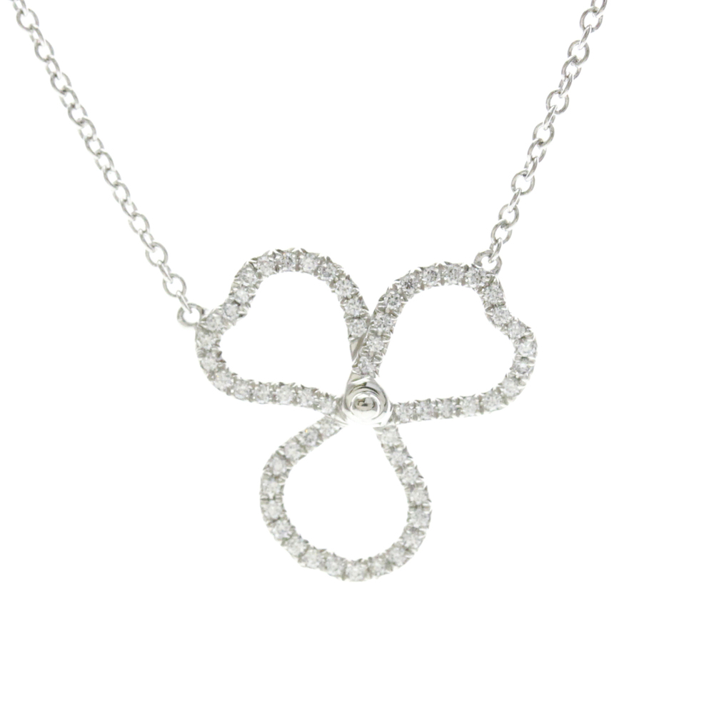 Tiffany Open Paper Flower Necklace Platinum Diamond Men,Women Fashion Necklac...